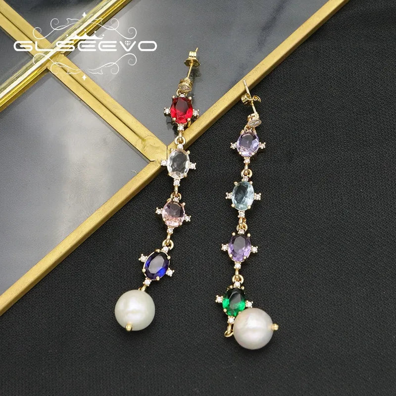 Long colorful elegant earrings